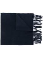 Pringle Of Scotland Fringed Hem Scarf - Blue