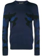 Neil Barrett Camouflage Knitted Jumper - Blue