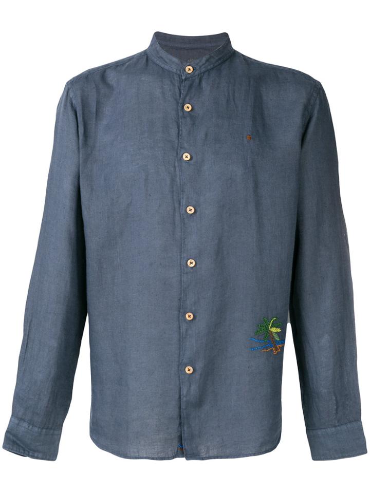 Altea Palm Tree Embroidered Shirt - Blue