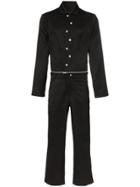 Mackintosh Detachable Straight Leg Collared Jumpsuit - Black