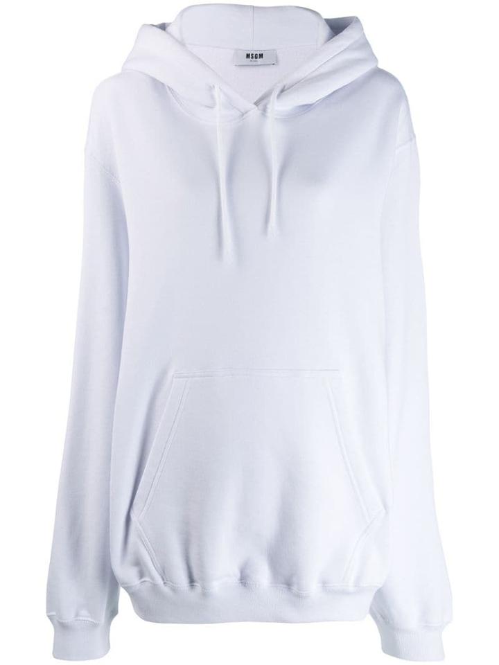 Msgm Oversized Hooded Sweatshirt - White