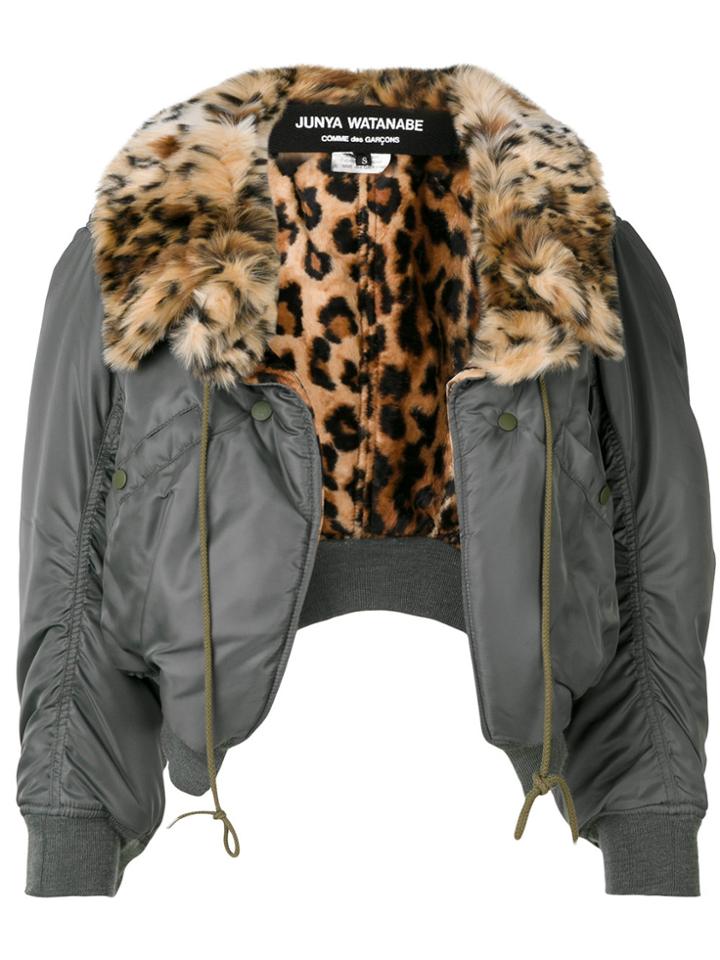 Junya Watanabe Comme Des Garçons Leopard-print Collar Bomber Jacket -
