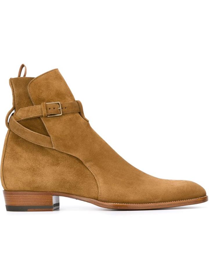 Saint Laurent Hedi Ankle Boots, Men's, Size: 37.5, Brown, Suede/leather