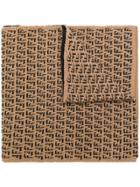Fendi Ff Embroidered Scarf - Brown