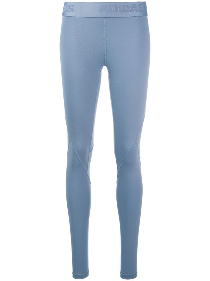 Adidas Logo Waistband Leggings - Blue
