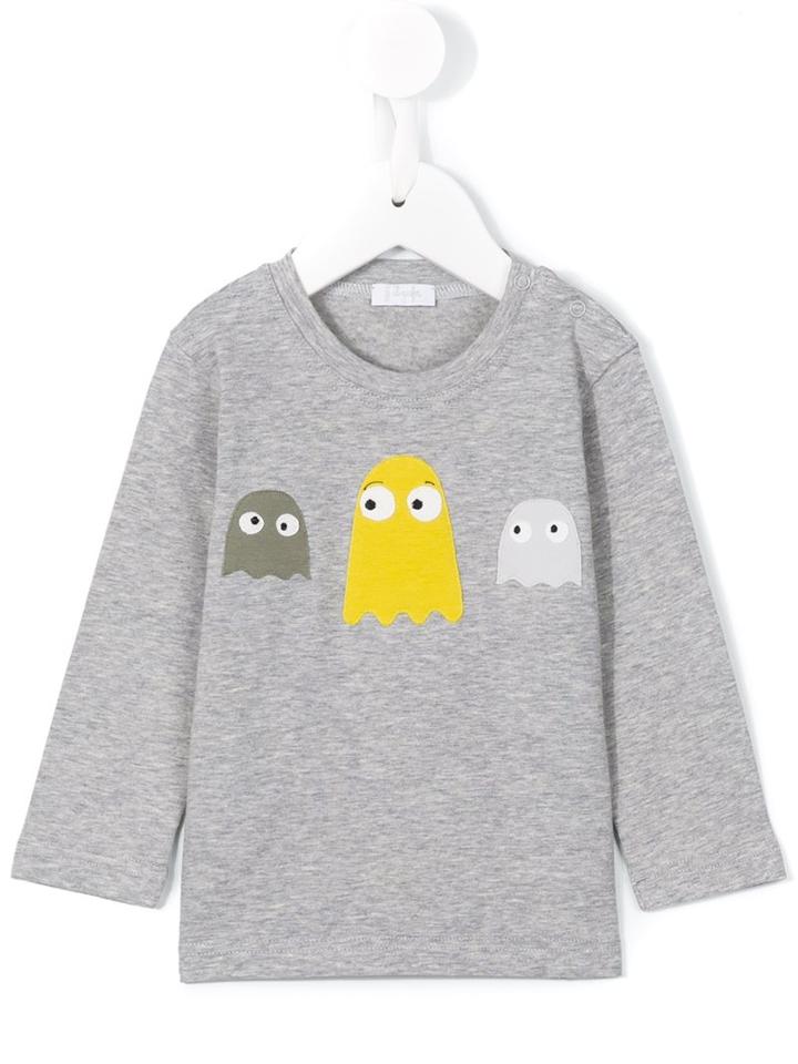 Il Gufo - Monster Patch T-shirt - Kids - Cotton/spandex/elastane - 9 Mth, Infant Girl's, Grey
