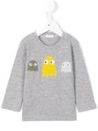 Il Gufo - Monster Patch T-shirt - Kids - Cotton/spandex/elastane - 9 Mth, Infant Girl's, Grey