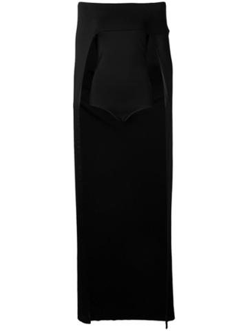 Balmain Off-shoulder Cape Bodysuit, Women's, Size: 38, Black, Viscose/polyamide/spandex/elastane