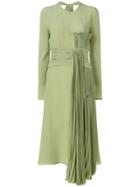 Rochas Pleated Trim Detail Dress - Green
