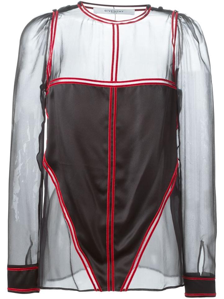 Givenchy Contrast Seam Sheer Top