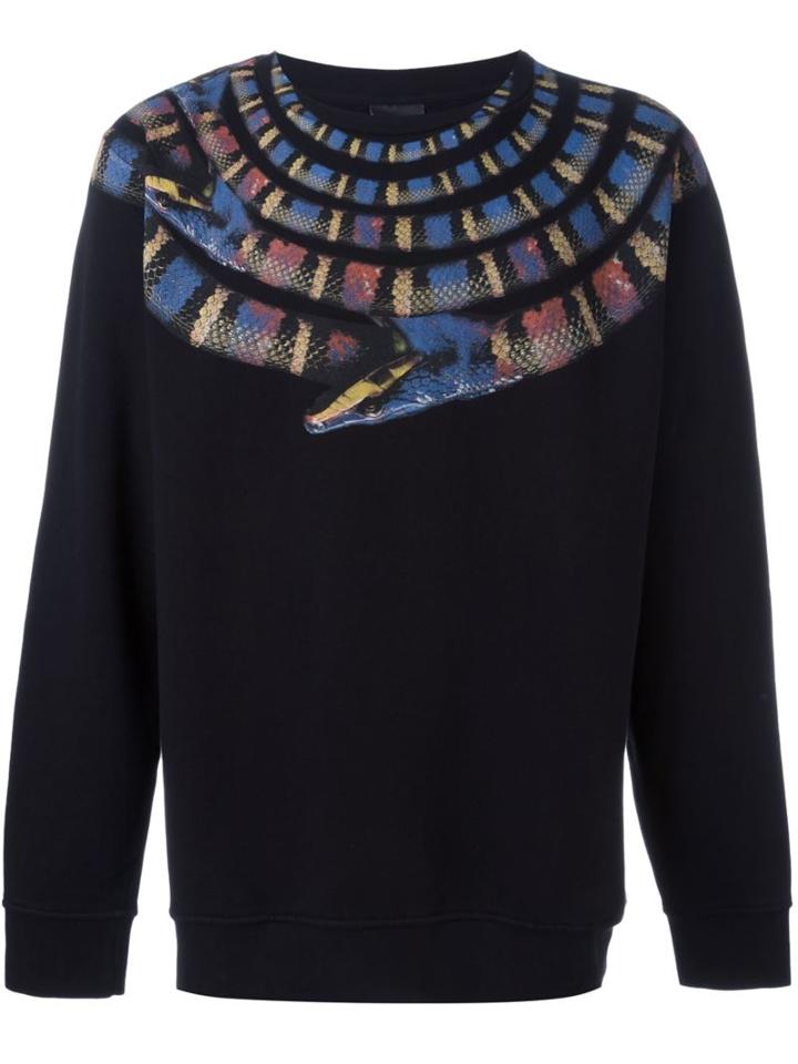 Marcelo Burlon County Of Milan Snake Print Sweatshirt, Men's, Size: S, Black, Cotton