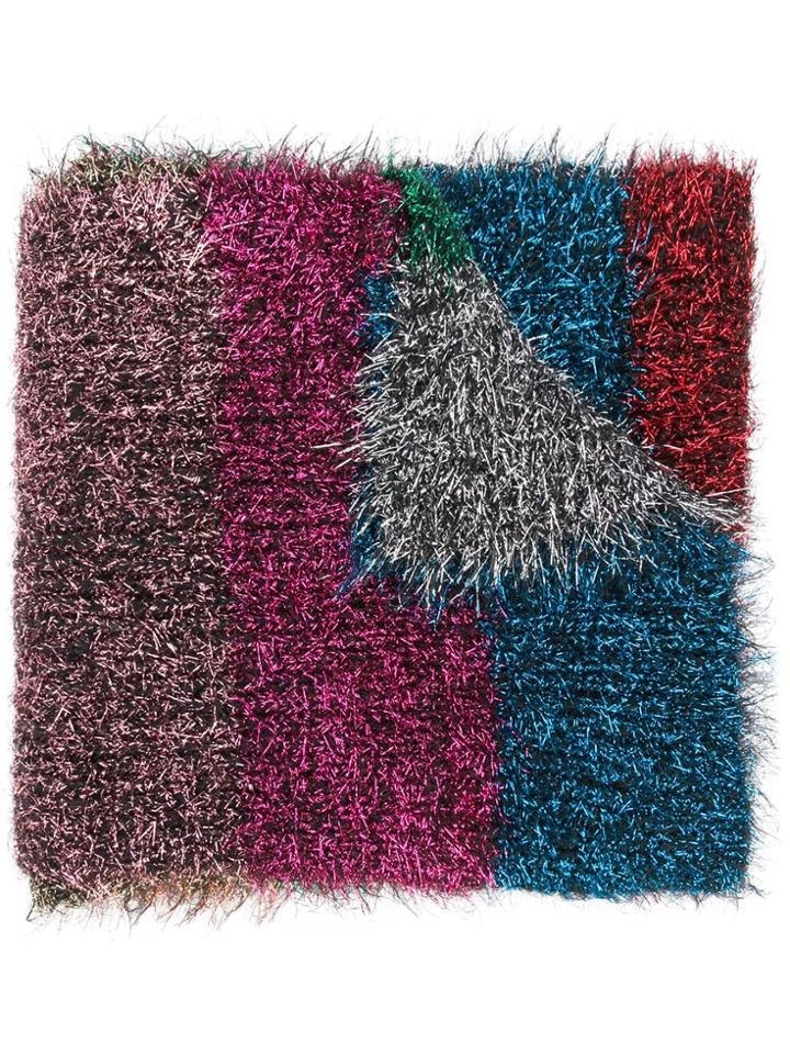 Faliero Sarti Metallic Striped Scarf - Red