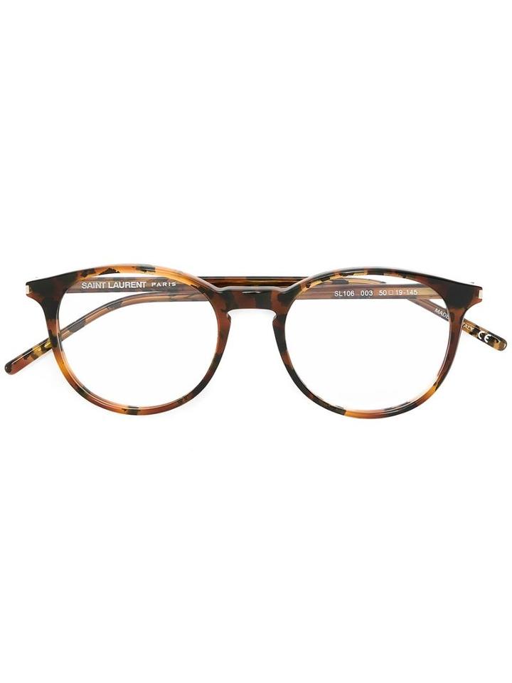 Saint Laurent Tortoiseshell Effect Glasses, Brown, Acetate