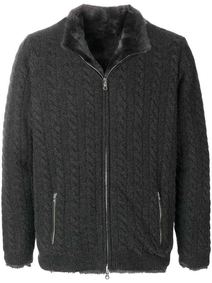 N.peal Lined Cable Cashmere Cardigan - Green