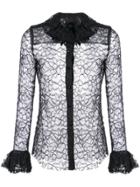 Anna Sui Lace And Frill Shirt - Black