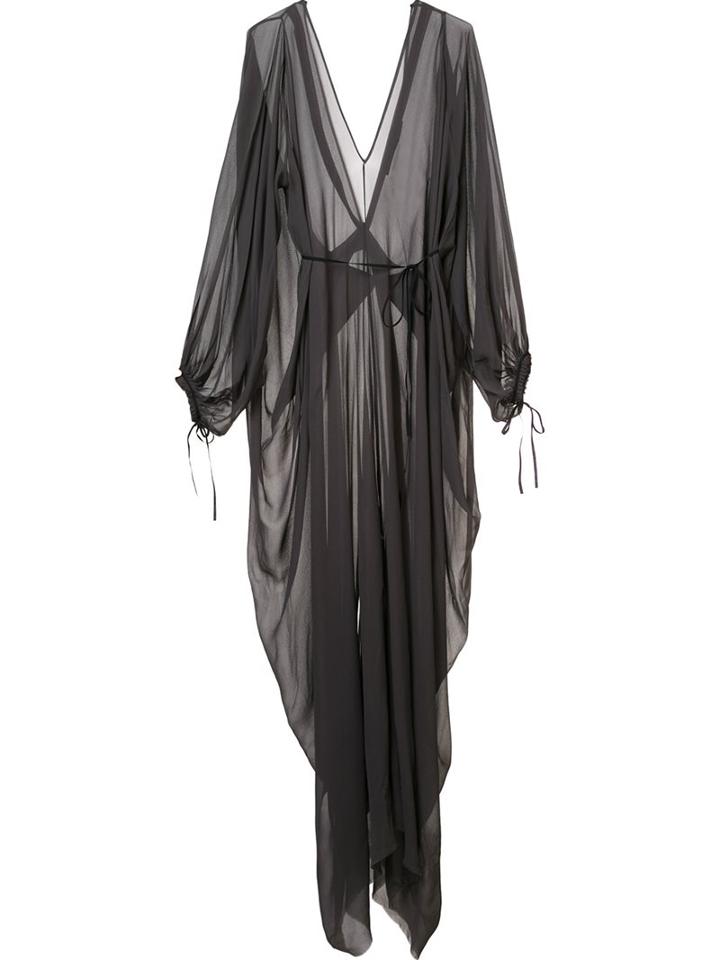 Isabel Benenato Draped Sheer Dress