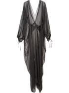 Isabel Benenato Draped Sheer Dress