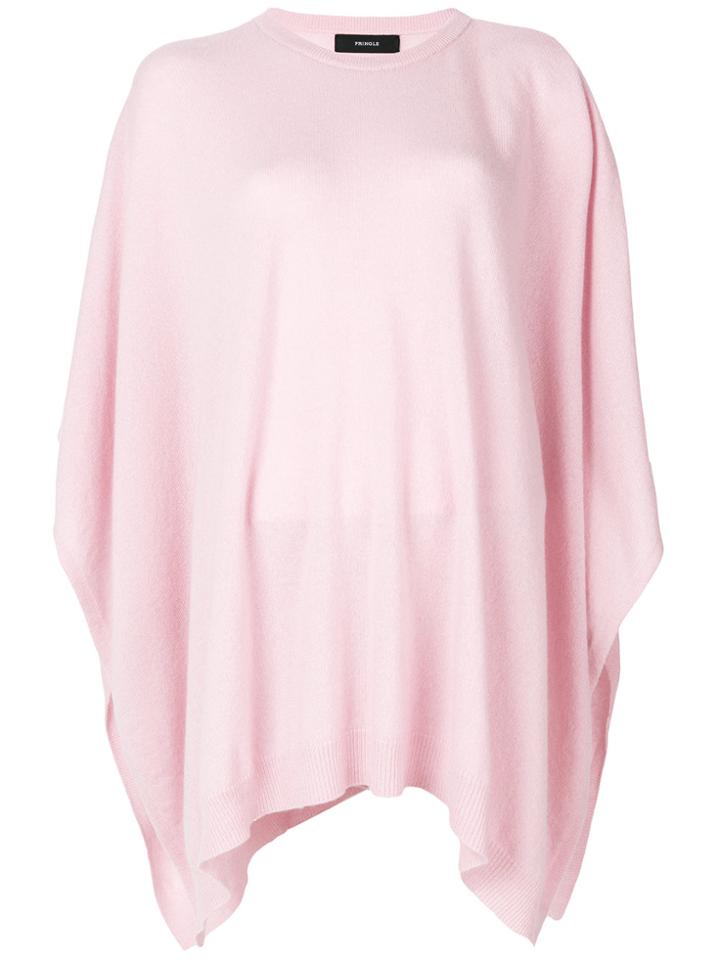 Pringle Of Scotland Round Neck Poncho - Pink & Purple