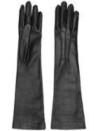 Jil Sander Long Leather Gloves - Black