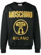 Moschino Logo Embroidered Sweatshirt - Black