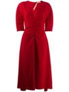 Nº21 Ruched Midi Dress - Red