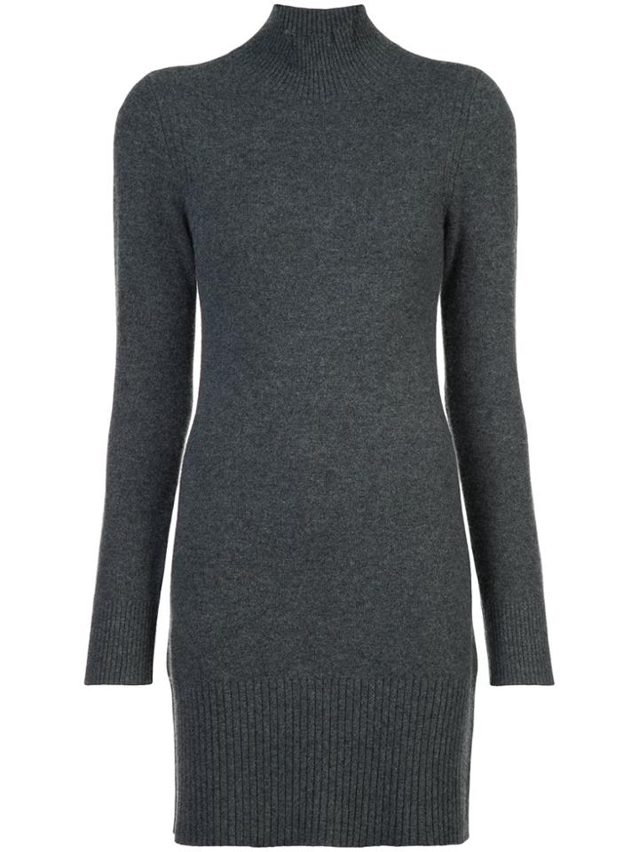 Frame Denim Turtle Neck Sweater Dress - Grey
