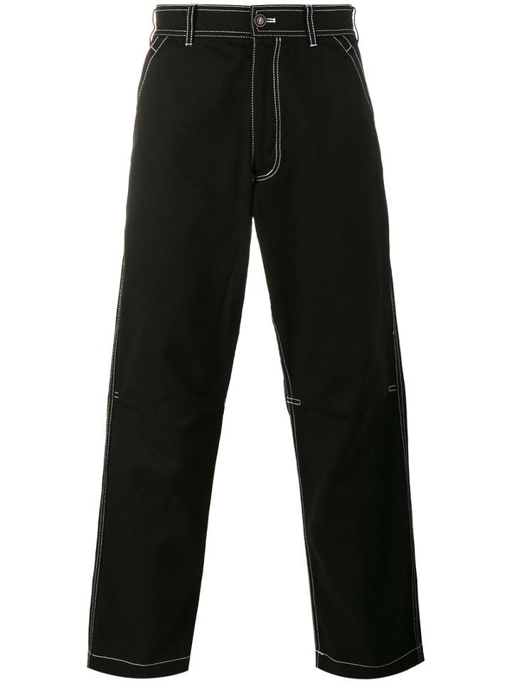 Comme Des Garçons Shirt Contrast Stitch Trousers, Men's, Size: Medium, Black, Cotton