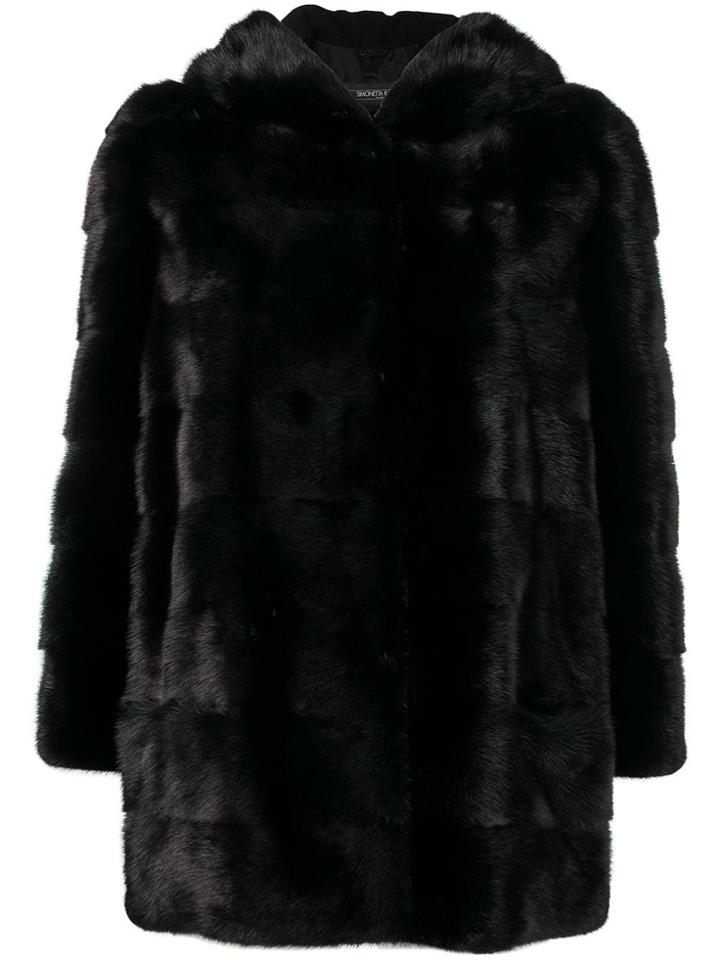 Simonetta Ravizza Mink Fur Hooded Jacket - Black