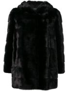Simonetta Ravizza Mink Fur Hooded Jacket - Black