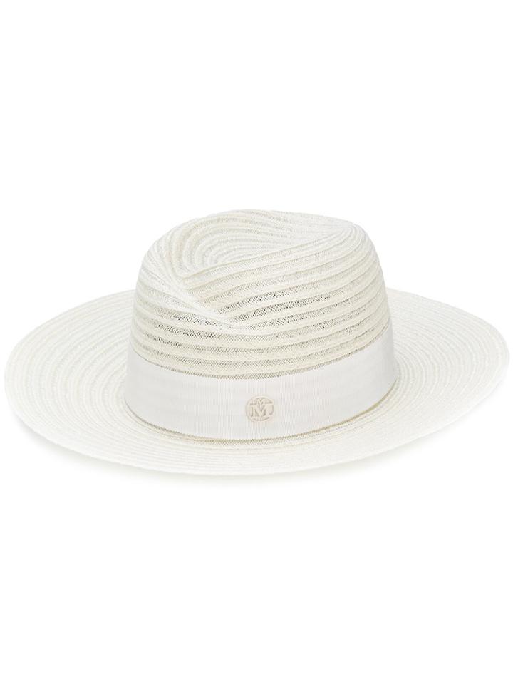 Maison Michel Boater Hat - Nude & Neutrals