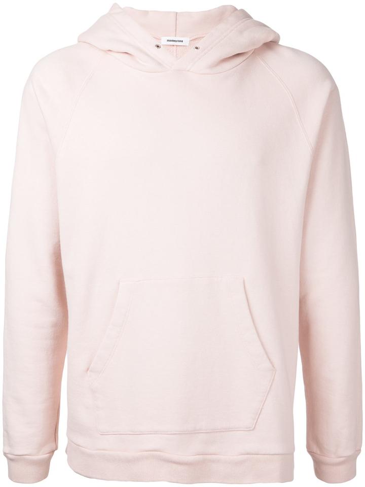 Monkey Time - Front Pocket Hoodie - Men - Cotton - L, Pink/purple, Cotton