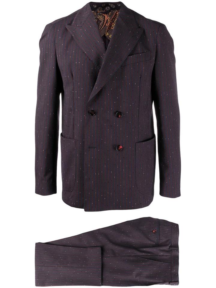 Etro Double Breasted Suit - Purple