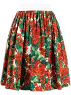 Dolce & Gabbana Floral Print Skirt - Red