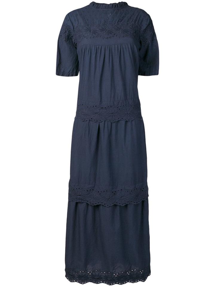 Local Embroidered Trim Dress - Blue