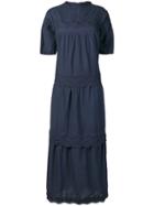 Local Embroidered Trim Dress - Blue