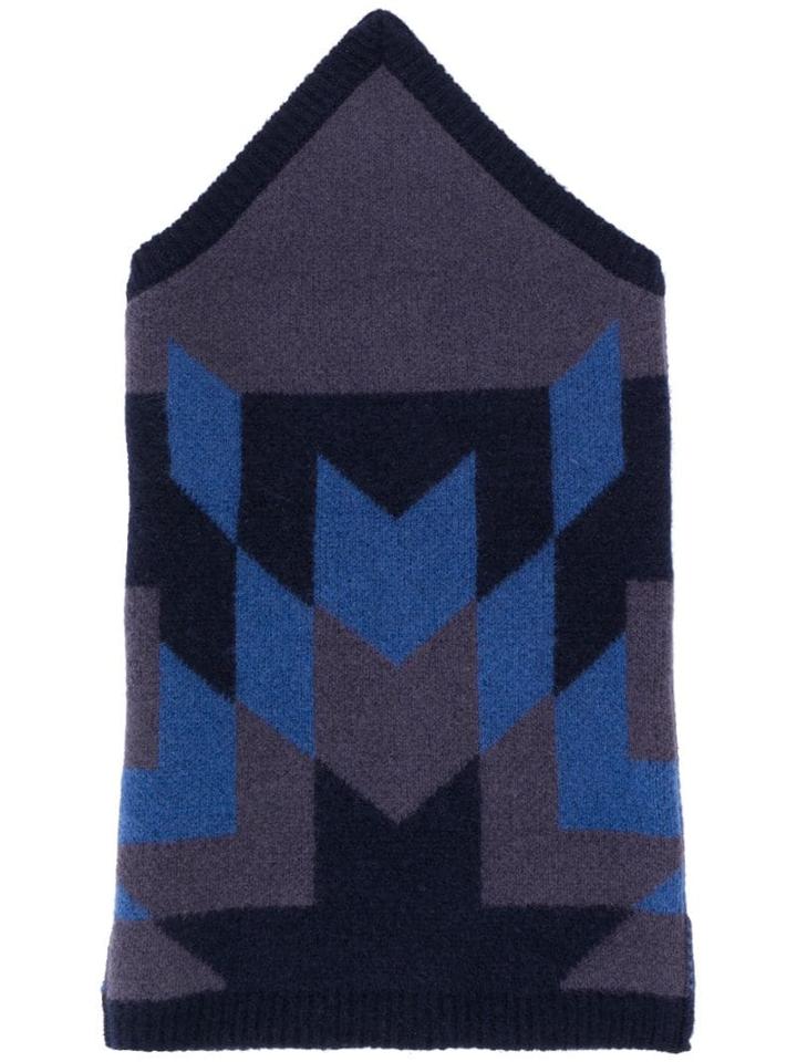 Takahiromiyashita The Soloist Aztec Knit Scarf - Blue