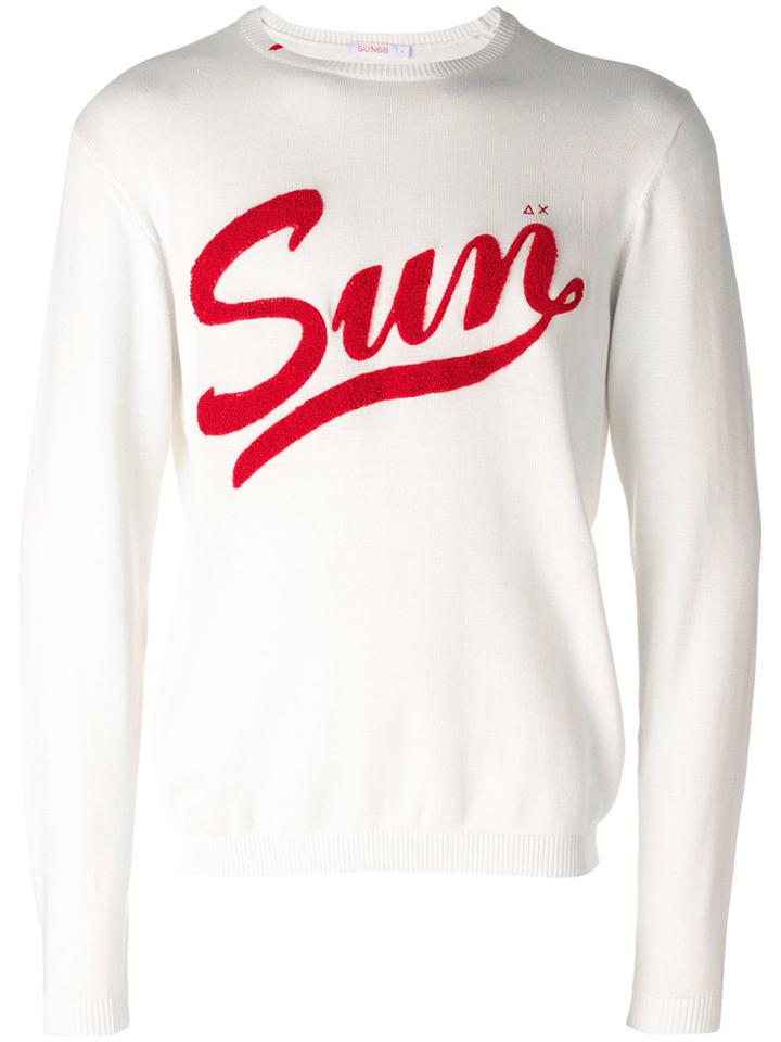 Sun 68 Sponge Word Sweatshirt - White