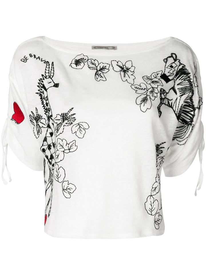 Patrizia Pepe Embroidered Top - White