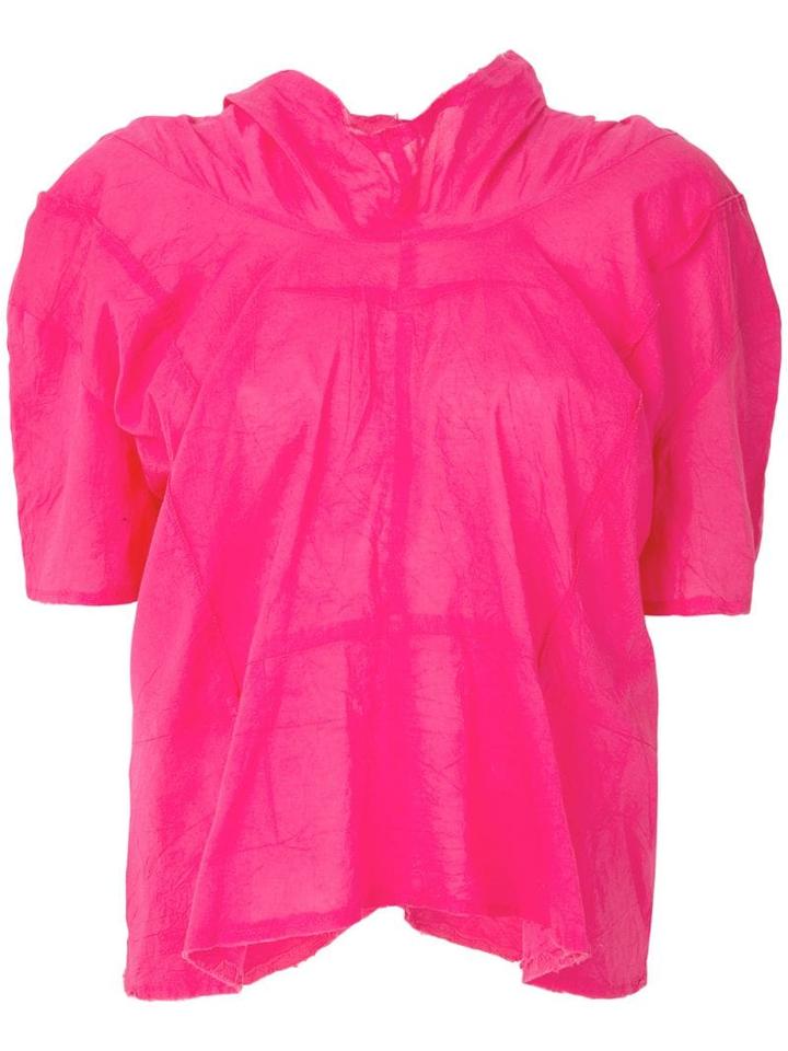 Comme Des Garçons Pre-owned Raw Edge Gathered Top - Pink