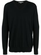 Stella Mccartney Classic V-neck Pullover, Men's, Size: Large, Black, Virgin Wool