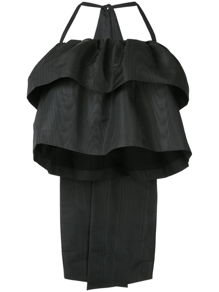 Msgm Giant Bow Ruffled Blouse - Black