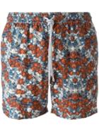 Capricode Floral Print Swim Shorts, Men's, Size: Large, Nylon