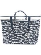 Miu Miu Logo Printed Tote Bag - Blue