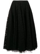 Max Mara Guipure Lace Pleated Skirt - Black