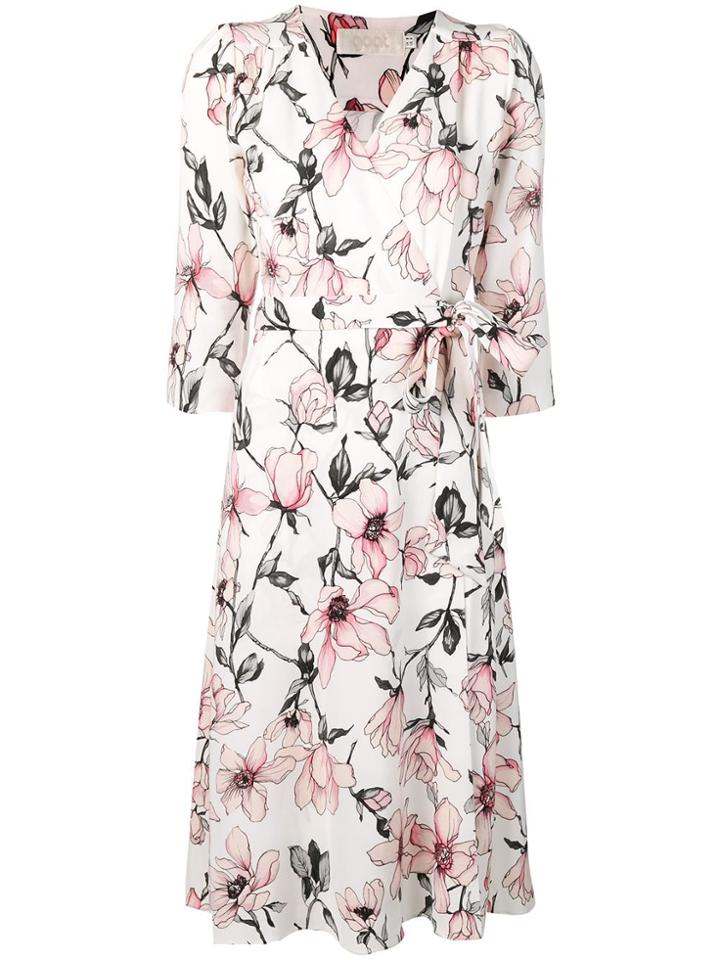 Goat Glenda Floral Wrap Dress - Neutrals