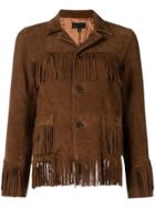 Nili Lotan Fringe Detail Jacket - Brown