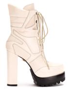 Andrea Bogosian Panelled Platform Boots - White