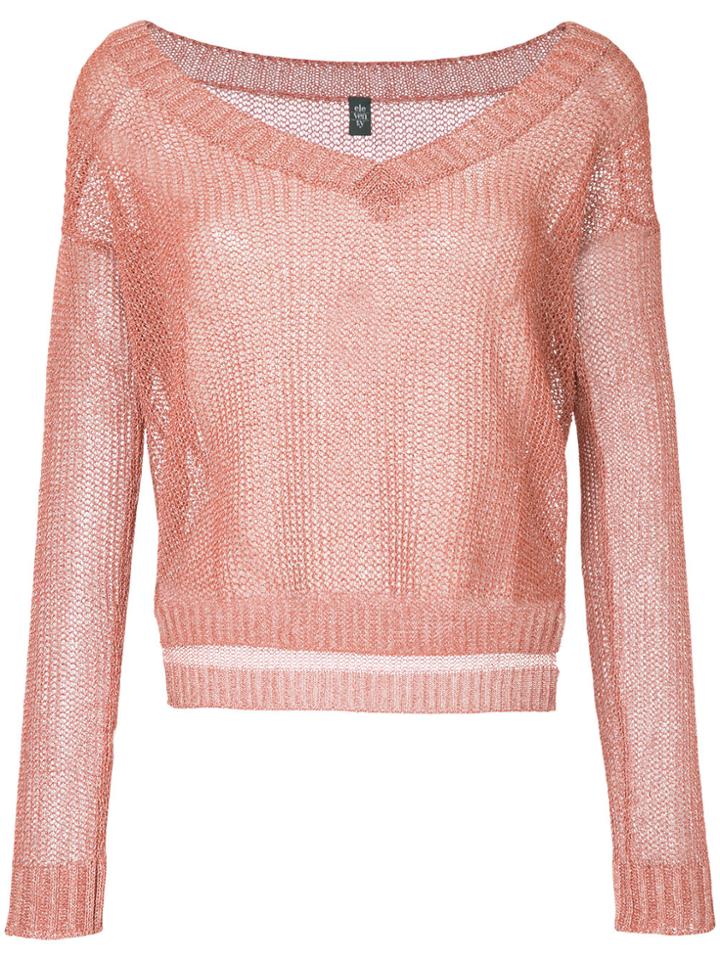 Eleventy V-neck Jumper - Red