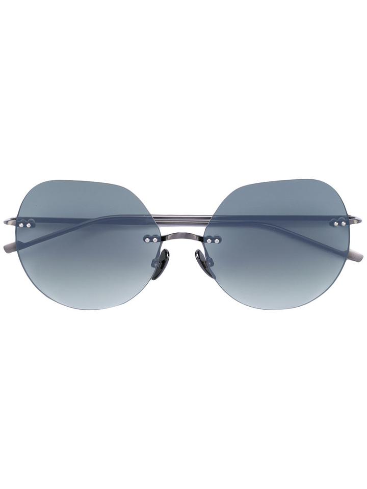 Courrèges - Round Sunglasses - Women - Metal - One Size, Green, Metal