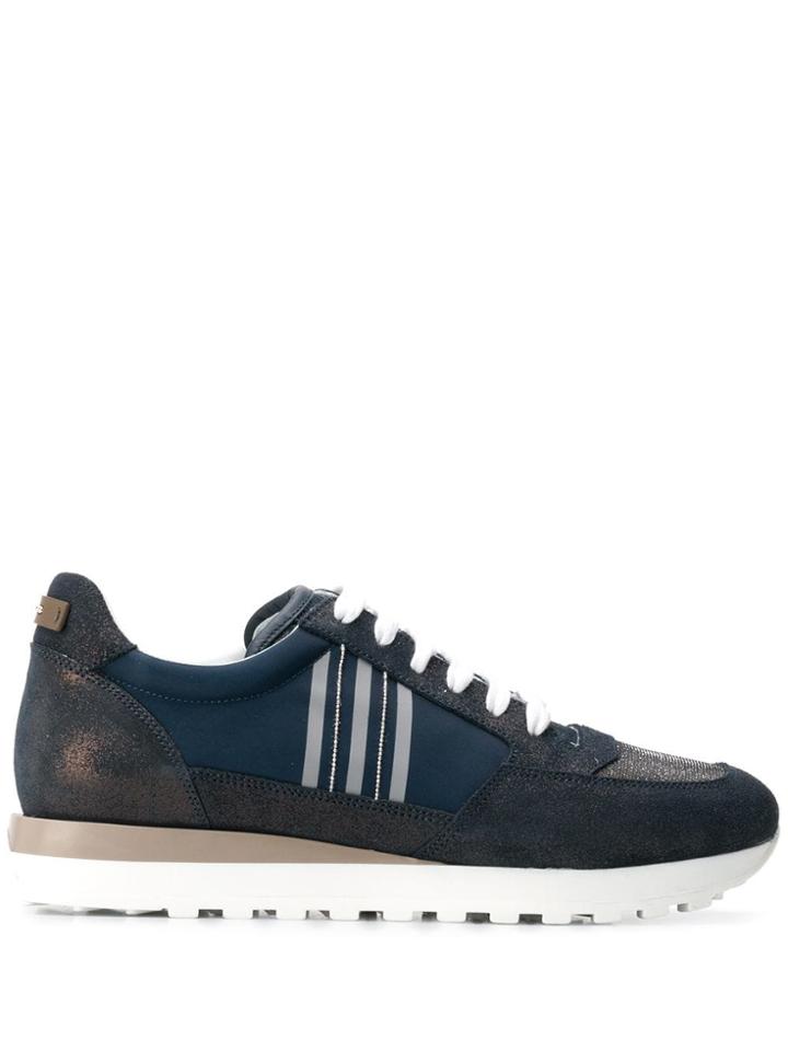 Peserico Contrast Low-top Sneakers - Blue